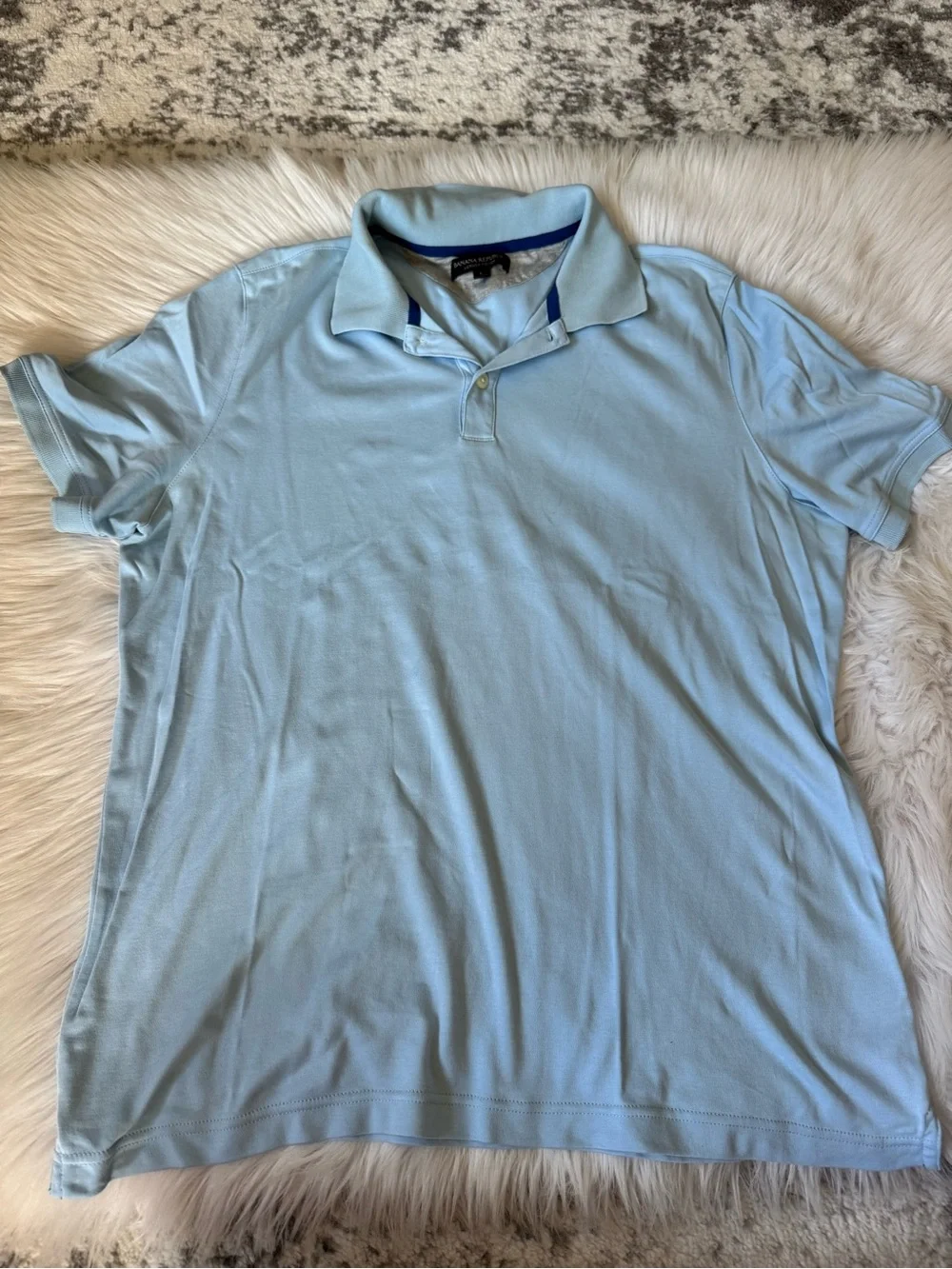 Men's Polo Shirt in Pale Blue - Luxury Touch